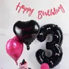 Globo de Película de Aluminio con Número de Arco de 32 pulgadas Arreglos de Cumpleaños para Niñas Niños Decoraciones Accesorios para Fotos Globos Mayoreo