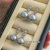 Pendientes Colgantes de Plata de Ley S925 con Perla Swarovski Clásica Estilo Princesa Diana con Circonita Microincrustada, Pendientes de Estilo Popular Novedad 2025 con un Ambiente Elegante