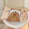 Capivara Capybara Desenho Animado Fronha Escovada Individual Estudante Neutro Dormitório Travesseiro 48X74Cm Estampa Infantil