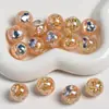 Dingyi 16mm Noite de Verão Contas Redondas Lua Fria Resina Galvanizada Furo Reto Contas Soltas Acessórios para Pulseira DIY Material para Corrente de Celular