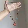 Collar Casual de Cuerda Trenzada con Cuentas de Corazón Largo para Mujer 2025 Nuevo Estilo Étnico Retro Diseño de Nicho Cadena para Suéter