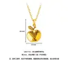 Collar con colgante de manzana tallado en CNC bañado en oro brillante para mujer, cadena para la clavícula de nicho de lujo ligero, joyería de estilo vintage de alta gama