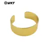 WT-B678 Pulsera Personalizada de Nuevo Estilo con Apertura Grande Unisex para Hombres y Mujeres Joyería de Latón Chapado en Oro de 18k