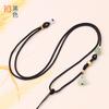 Cordão de miçangas run flat de água DIY Jade ágata cera de abelha pingente corda atacado masculino e feminino ajustável unilateral cordão de lótus