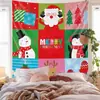 Navidad Feliz Navidad Papá Noel Tapiz Sala de Estar Atmósfera Festiva Tela Colgante Decoración Tela de Fondo