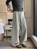 Coleção Outono 2026: Calça Plissada de Fibra de Bambu com Pernas Curvas, Tamanhos M-5XL, HK26799-Especial P34