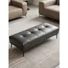 Banqueta de sofá minimalista italiana banqueta para trocar de sapato hall de entrada banqueta longa de couro banqueta de apoio ao lado da cama
