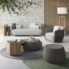 Sofá Exterior Tejido de Ratán Área de Recepción Exterior Comercial Área de Ocio Invernadero Silla Sofá de Ratán de Aleación de Aluminio