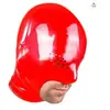 Capuz Erótico de Látex Vermelho Máscara de Látex com Zíper Cosplay Halloween para Homens