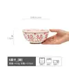 Conjunto Retro Chinês de Tigela e Prato para Uso Doméstico, Presente, Jantar de Reunião, Louça de Cerâmica Atacado, Tigela de Arroz, Tigela de Legumes, Tigela Redonda para Sopa