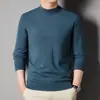 Nueva Ropa de Hombre Otoño 2025: Camisa Básica Fina de Manga Larga con Cuello Redondo Versátil para Hombre