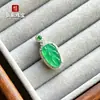 Collar con colgante de calcedonia natural con hojas de la fortuna verdes, collar bañado en plata, hoja clásica de ágata violeta, accesorio de moda para mujer