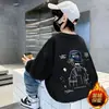 Moletom Infantil Masculino Estilo Primavera e Outono Roupas Infantis Novo Estilo Outono Top Bonito Tamanhos Médio e Grande Infantil Camada Base com Veludo Roupas para Meninos