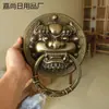 Batente de Porta com Cabeça de Animal em Cobre Puro Estilo Antigo Chinês Cabeça de Kylin Puxador Cabeça de Leão Cabeça de Tigre Maçaneta de Porta Anel de Puxar para Porta Principal de Madeira Retrô