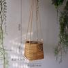 Cesta colgante de flores de paja hecha a mano Pastoral para colgar en la pared Plantación verde Maceta para flores carnosas Arte de la personalidad Cesta colgante de sauce multicapa