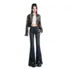 Jeans de Tiro Alto Acampanados con Abertura para Mujer, Nuevo Estilo Primavera y Otoño 2026, Caída Suelta, Elásticos, Versátiles, Pantalones Bootcut Adelgazantes