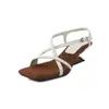 Temporada del Primer Encuentro: Sandalias tejidas de tacón de cuña alto, de estilo francés, versátiles, extremadamente hermosas, de suela suave, no cansadas, para mujer, perfectas para salidas de verano