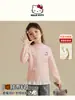 Camisetas de terciopelo para niñas Otoño e Invierno 2025 Nuevas de cuello alto medio con encaje de encaje de terciopelo engrosadas para usar como base Venta al por mayor