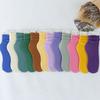 Calcetines apilados de primavera y verano para mujer, de terciopelo vintage de color liso, de moda, estilo coreano, para mujer