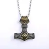 Pingente Retrô de Aço Inoxidável Adequado para Homens e Mulheres, Colar Martelo de Thor Viking Tridimensional