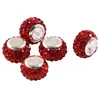 Contas com furo grande de 12mm 4 fileiras de diamante contas de argila com furo grande contas Shambhala com furo grande DIY multicolorido total Diamante Cristal Bola de Diamante