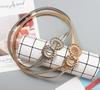 Cinturón elástico de metal plateado y dorado decorativo para mujer, cadena para la cintura con falda, cinturón fino de primavera, cadena con sello para la cintura.