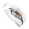 Bolsa de Cosméticos Transparente com Borda Colorida Fosca Personalizada, Simples, Portátil, À Prova d'Água, Necessaire, Cosméticos de Viagem, Armazenamento de Grande Capacidade
