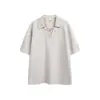 Yidao Vintage 2026 Verão Novo Estilo Camiseta Falsa de Duas Peças Gola Polo Manga Curta Unissex Marca Tendência Corte Solto Versátil Manga Meia