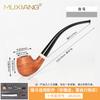 Pipa de Madera Maciza Personalizada para Hombres, Pipa de Tabaco con Mango Curvo Largo, Ventas Directas de Fábrica, Venta al por Mayor de Pipas OEM
