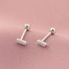 Pendientes de plata de ley 925 con tornillos de circonita para mujer, aretes coreanos ligeros de lujo con nicho, mini aretes sencillos al por mayor