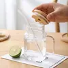 Vaso de vidrio cuadrado para pajilla, vaso para jugo de limón, vaso de vidrio de gran capacidad con asa, vaso de vidrio transparente de borosilicato alto con tapa