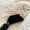 Bolso de Moda para Mujer Nuevo Otoño 2026, Elegante Bolso de Hombro Cruzado con Pedrería, Chic Bolso de Concha, Elegante Bolso de Mano con Cadena