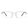 2026 Nuevo Armazón para Gafas de Miopía Sin Montura Ultraligero de Aleación de Titanio para Hombre Corte Polygonal con Borde Cortado Anti-luz Azul 0641-45