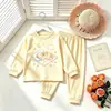 2026 Novo Conjunto de Pijama Infantil para Casa Desenho Animado Cachorrinho Fofo Casual Usável Primavera/Outono Roupas Infantis Atacado
