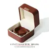 Caja de joyería de cuero PU de alta gama con etiqueta dorada, caja para anillos de esquinas redondeadas, caja para colgantes, pulseras y collares, caja de embalaje para joyería
