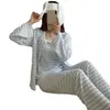 Conjunto de Três Peças de Roupa para Casa Feminina Estilo Coreano Primavera/Outono Estilo Puro Desejo Camisola Manga Longa Atacado Transfronteiriço