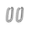 Amazon Transfronterizo Ear Cuff Chapado en Cobre Oro de 18 Quilates Microincrustado Circonita Moda Forma de U Aretes de Aro de Tres Filas para Mujer Venta al por Mayor