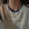 Collar de Perlas Gris Platino, Cadena de Suéter de Lujo Ligero de Nicho para Mujer, Nuevo Collar Gargantilla Popular 2024