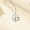 Collar de trébol de cuatro hojas simple y de moda, el más vendido transfronterizo para mujeres en verano, joyería de nicho de lujo ligero de alta gama, regalo al por mayor
