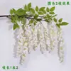 Flor de Glicínia de Galhos Longos Simulada de Alta Qualidade Decoração de Sala de Estar Interna Enfeites Pendentes Flor Artificial Pendurada no Teto Arco de Casamento