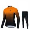 Nova camisa de ciclismo 2023 manga longa com fleece, traje de ciclismo fino, equipamento para ciclismo de estrada e mountain bike
