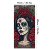 Cortina de Puerta Multipatrón Halloween Transfronteriza Tema Bruja Momia Calavera Tela Colgante Decoración Puerta de Entrada Cubierta de Puerta