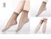 Meias de Seda com Base de Algodão Femininas Algodão na Base Finas Primavera e Outono Seda Cristal Curta Resistente ao Desgaste Anti-gancho Seda Verão Cor de Carne Preta Meias de Meia-calça