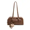 Bolso Tote Retro Simple Melard para el Hombro para Mujer 2025 Invierno Nuevo Estilo Boston Bolso de Mano Texturizado Bolso de Hombro