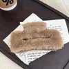 Pinza de Garra de Peluche para Mujer, Pinza Grande para el Cabello de Otoño e Invierno con un Toque de Lujo, Pinza de Tiburón Ins para Cabello Grueso, Pasador para Moño, Accesorio para el Cabello