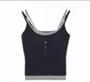 Nuevo Camisole de Color Block con Botones y Copas Fijas para Mujer Primavera/Verano con Almohadillas Integradas en el Pecho, Diseño Falso de Dos Piezas, Se Puede Usar como Ropa Exterior