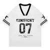 Verano Hombres Hip-Hop Americano Cuello en V Sin. 7 Camiseta Deportiva de Baloncesto de Malla Transpirable Retro de Manga Corta para Jóvenes