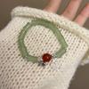Pulseira de Bambu Marca Fu Nova Versão Estudante Chinesa Feminina Melhor Amiga Sorte Sino Tecido Pulseira de Contas Redondas Casal Tendência
