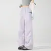 Pantalones de Senderismo para Mujer para Montañismo al Aire Libre Primavera y Verano, Pantalones de Trabajo Resistentes al Viento, Impermeables y Transpirables para Exteriores, Pantalones de Paracaidista Holgados 26