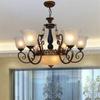 Lámpara de araña para sala de estar Estilo americano Lámparas retro Estilo europeo Pastoral Simple Lujo ligero Alto nivel de lujo Atmosférico Restaurante Dormitorio Lámpara de araña